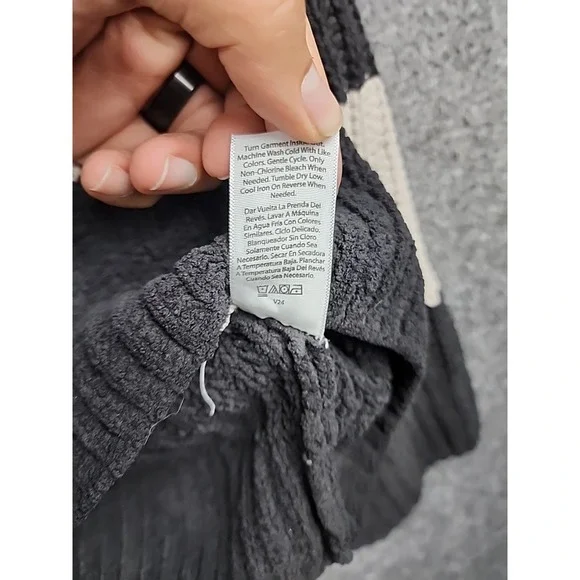 Time and Tru Plus Size XXXL 22 Black White Striped Chunky Knit Sweater Crew Neck - Picture 5 of 7